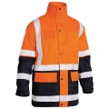 Bisley BK6975_BT05 - 100% Polyester Orange/Navy Taped 5 In 1 Safety Rain Jacket